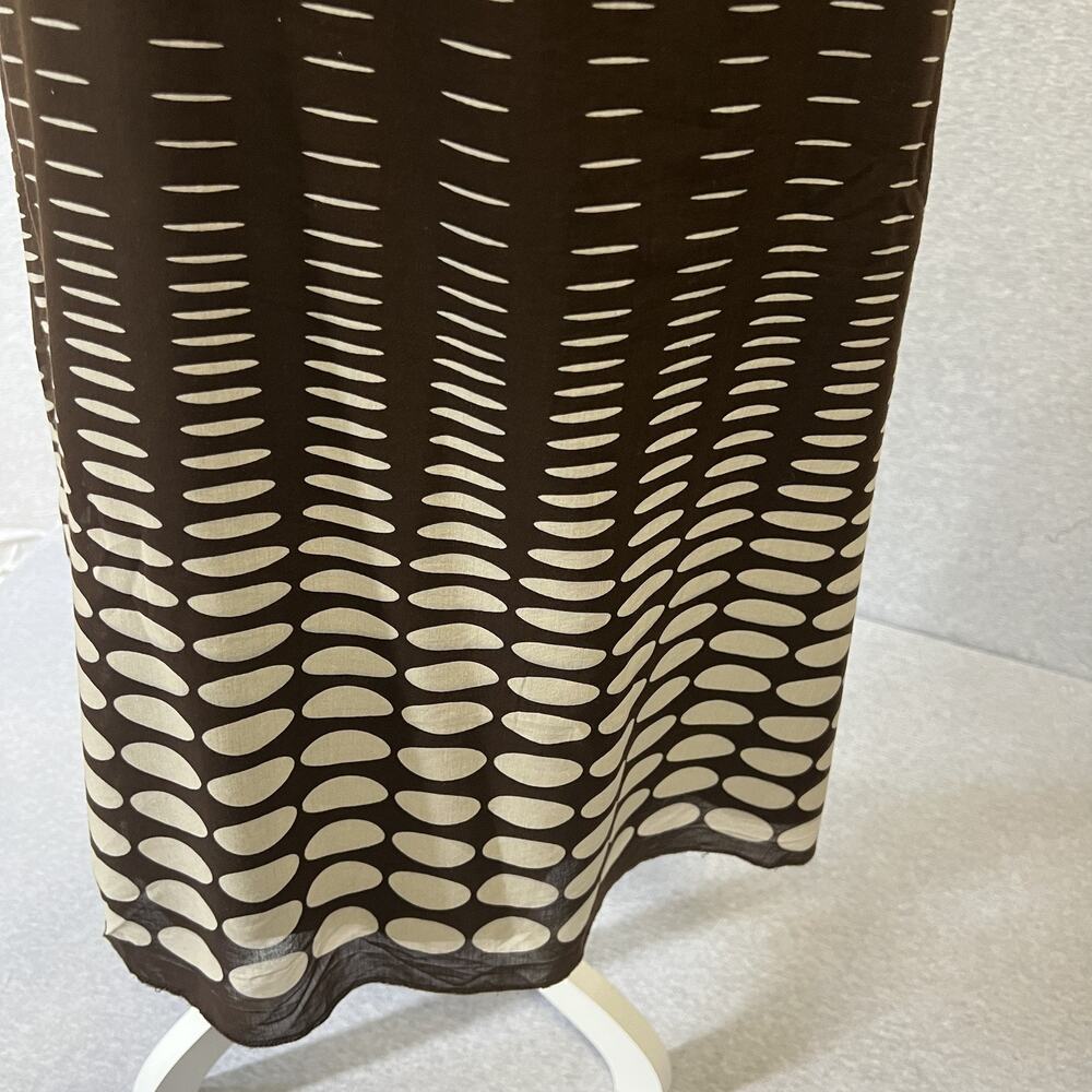 Vintage Kenneth Cole Dress Womens M Brown Dot Silk Blend Straps Strapless Flare - Picture 3 of 16